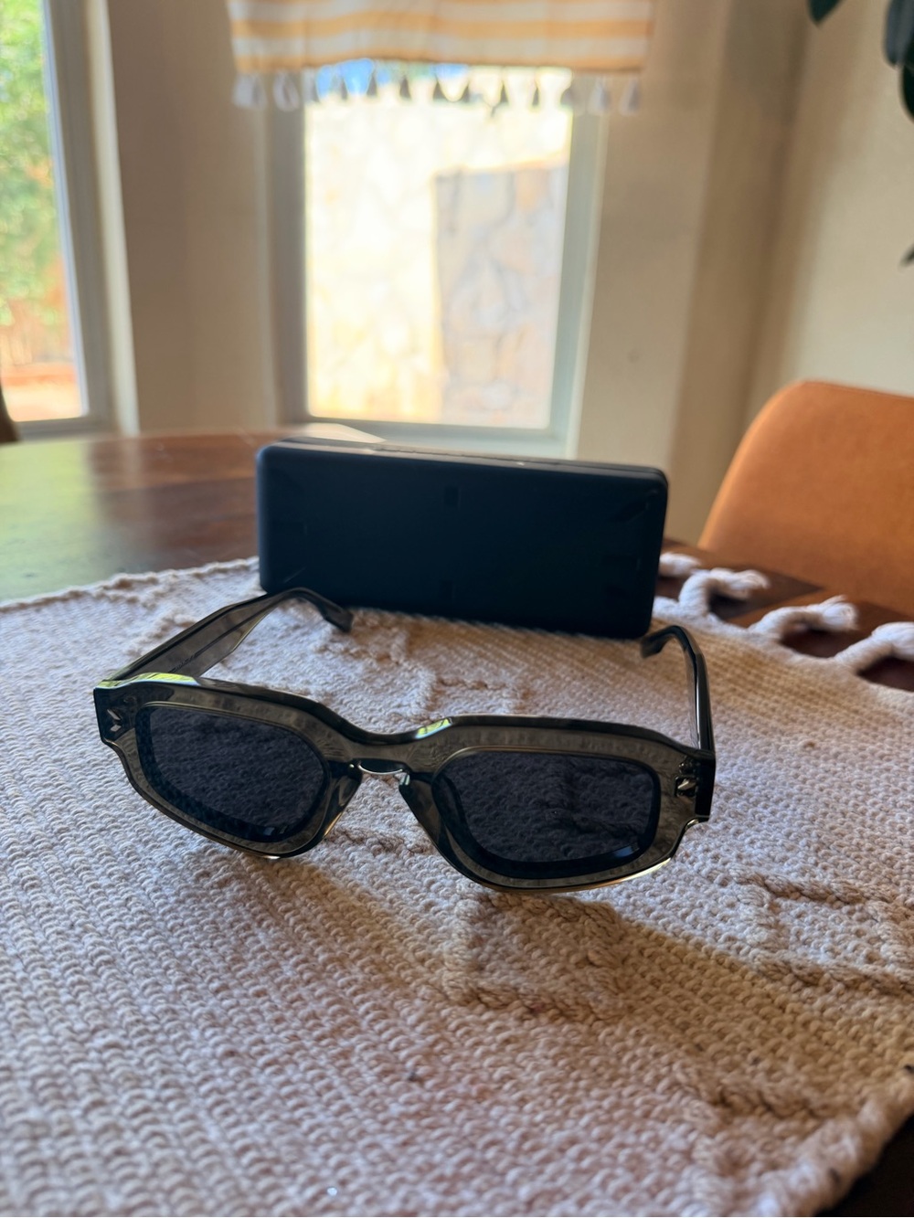 Alexander McQueen Men's Transparent Black Frame Sunglasses